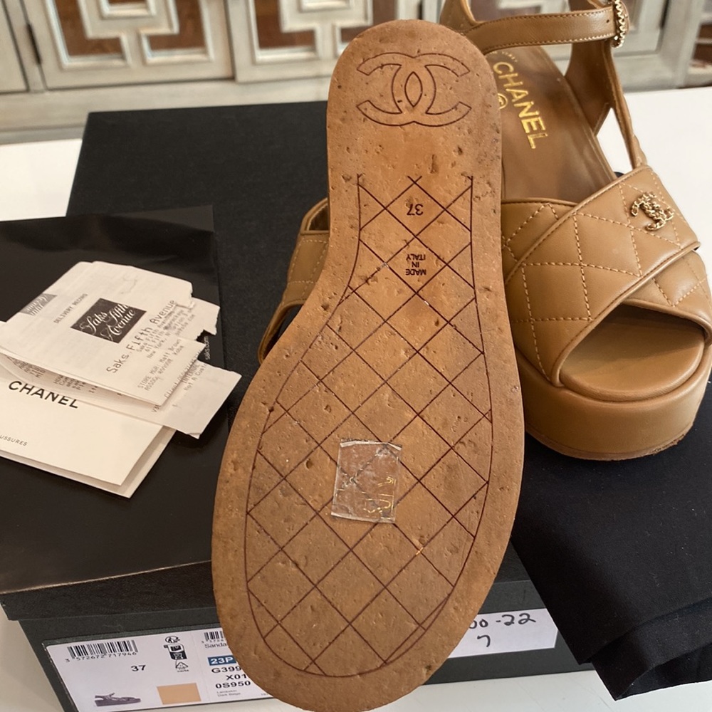 Chanel platform sandals 37 - Picture 7 of 7